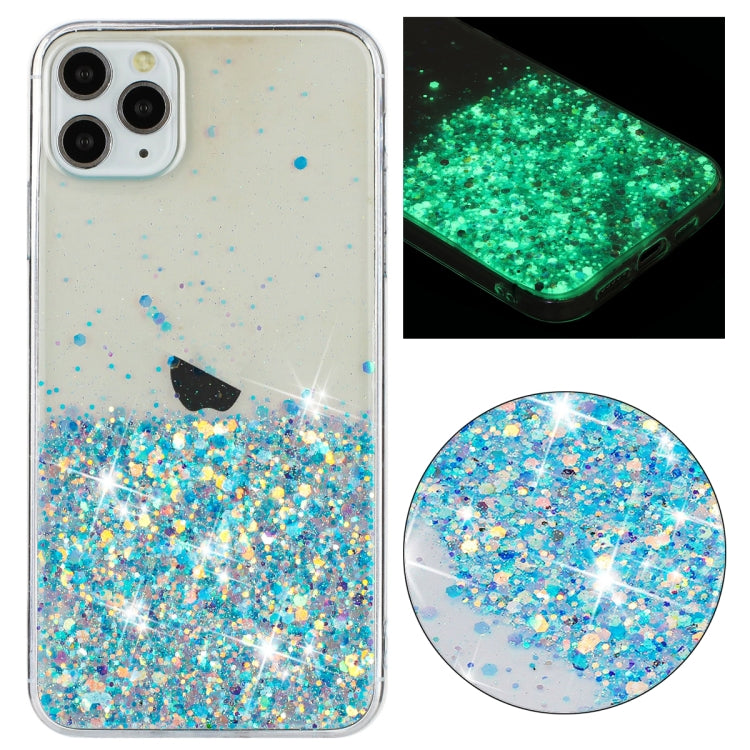 Transparent Frame Noctilucent Glitter Powder TPU Phone Case, For iPhone 12 Pro, For iPhone 11 Pro Max, For iPhone 11, For iPhone 11 Pro