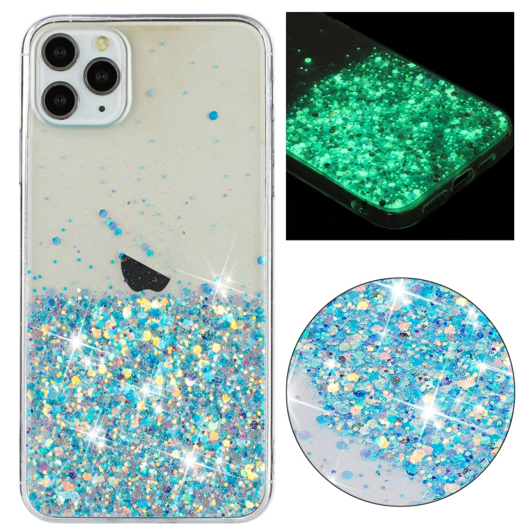Transparent Frame Noctilucent Glitter Powder TPU Phone Case, For iPhone 12 Pro, For iPhone 11 Pro Max, For iPhone 11, For iPhone 11 Pro