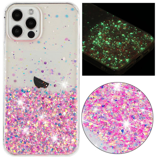 Transparent Frame Noctilucent Glitter Powder TPU Phone Case, For iPhone 12 Pro, For iPhone 11 Pro Max, For iPhone 11, For iPhone 11 Pro