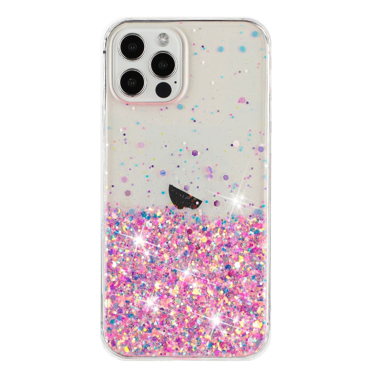 Transparent Frame Noctilucent Glitter Powder TPU Phone Case, For iPhone 12 Pro, For iPhone 11 Pro Max, For iPhone 11, For iPhone 11 Pro