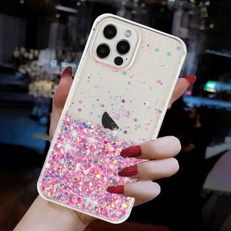 Transparent Frame Noctilucent Glitter Powder TPU Phone Case, For iPhone 12 Pro, For iPhone 11 Pro Max, For iPhone 11, For iPhone 11 Pro