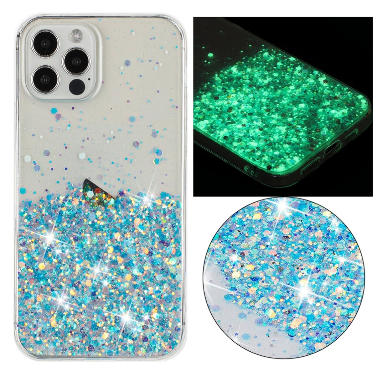 Transparent Frame Noctilucent Glitter Powder TPU Phone Case, For iPhone 12 Pro, For iPhone 11 Pro Max, For iPhone 11, For iPhone 11 Pro