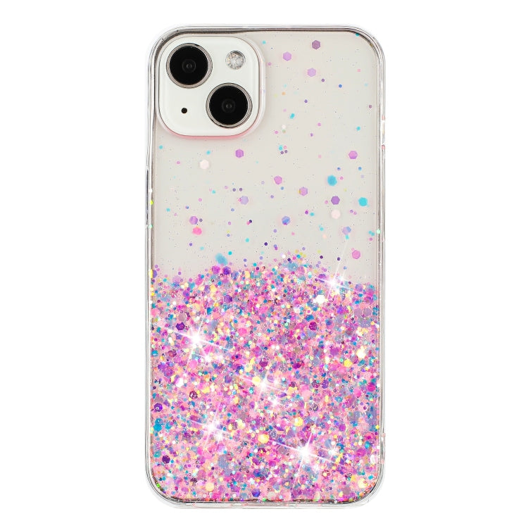 Transparent Frame Noctilucent Glitter Powder TPU Phone Case, For iPhone 14 Plus, For iPhone 14, For iPhone 14 Pro, For iPhone 14 Pro Max