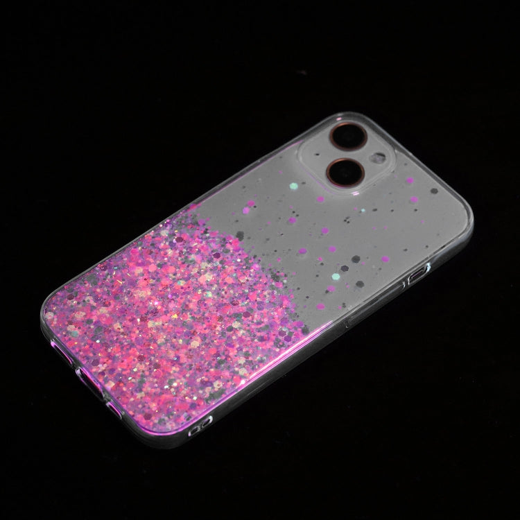 Transparent Frame Noctilucent Glitter Powder TPU Phone Case, For iPhone 14 Plus, For iPhone 14, For iPhone 14 Pro, For iPhone 14 Pro Max