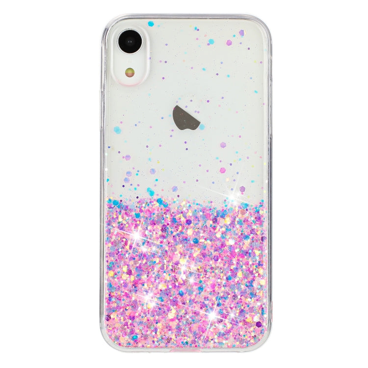 Transparent Frame Noctilucent Glitter Powder TPU Phone Case, For iPhone XR, For iPhone XS Max, For iPhone X, For iPhone 8 Plus / 7 Plus