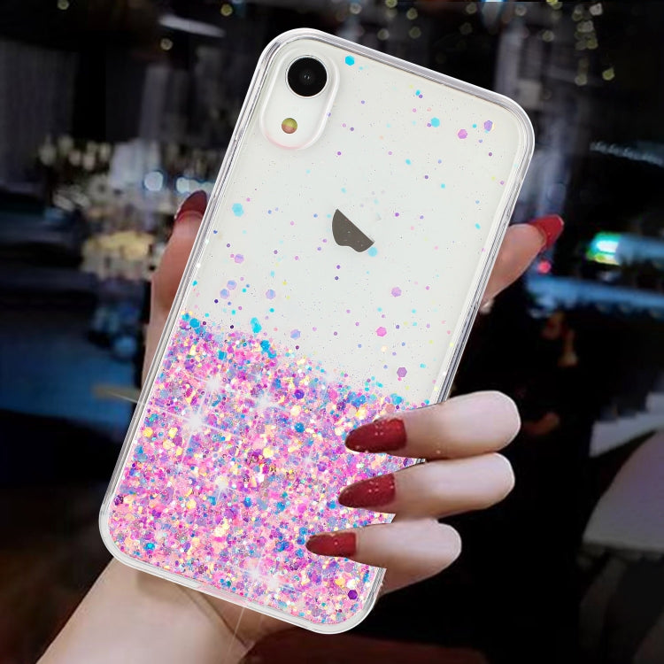 Transparent Frame Noctilucent Glitter Powder TPU Phone Case, For iPhone XR, For iPhone XS Max, For iPhone X, For iPhone 8 Plus / 7 Plus