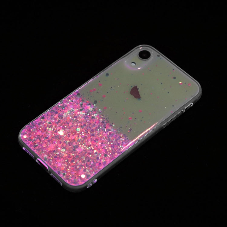 Transparent Frame Noctilucent Glitter Powder TPU Phone Case, For iPhone XR, For iPhone XS Max, For iPhone X, For iPhone 8 Plus / 7 Plus