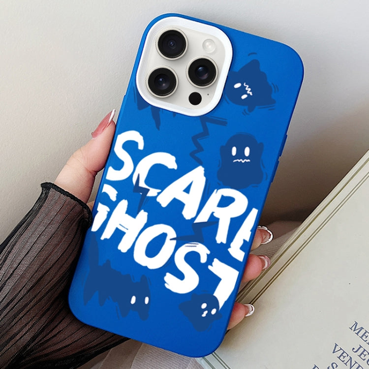 Scared Ghost PC Hybrid TPU Phone Case, For iPhone 15 Pro Max, For iPhone 15 Pro, For iPhone 15 Plus