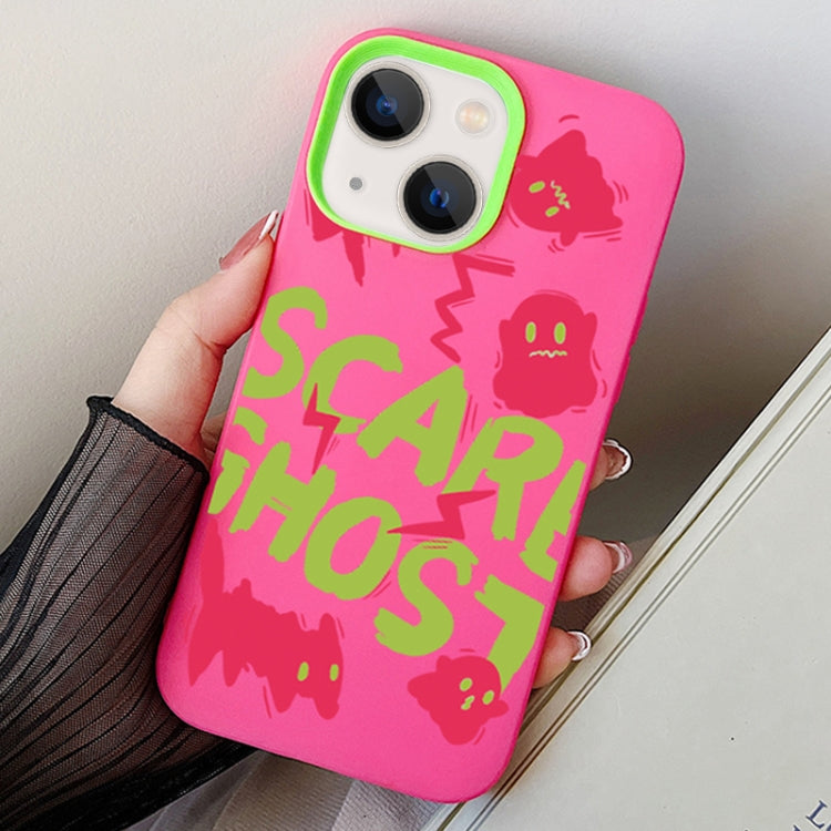 Scared Ghost PC Hybrid TPU Phone Case, For iPhone 15, For iPhone 14 Plus, For iPhone 14