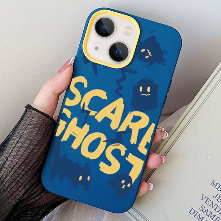 Scared Ghost PC Hybrid TPU Phone Case, For iPhone 15, For iPhone 14 Plus, For iPhone 14
