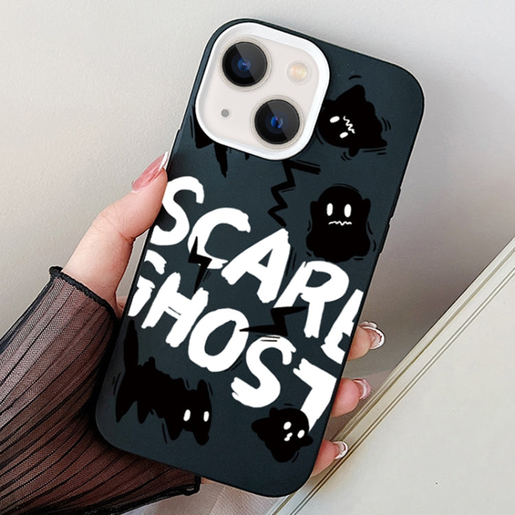 Scared Ghost PC Hybrid TPU Phone Case, For iPhone 15, For iPhone 14 Plus, For iPhone 14