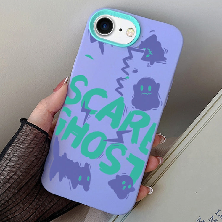 Scared Ghost PC Hybrid TPU Phone Case, For iPhone 14 Pro, For iPhone 14 Pro Max, For iPhone 7 / 8 / SE 2022