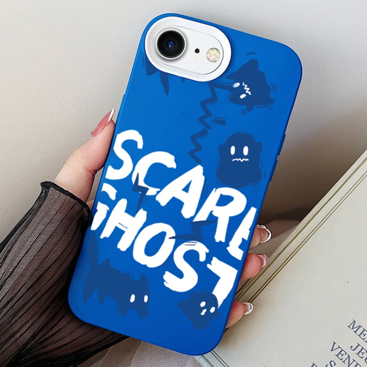 Scared Ghost PC Hybrid TPU Phone Case, For iPhone 14 Pro, For iPhone 14 Pro Max, For iPhone 7 / 8 / SE 2022