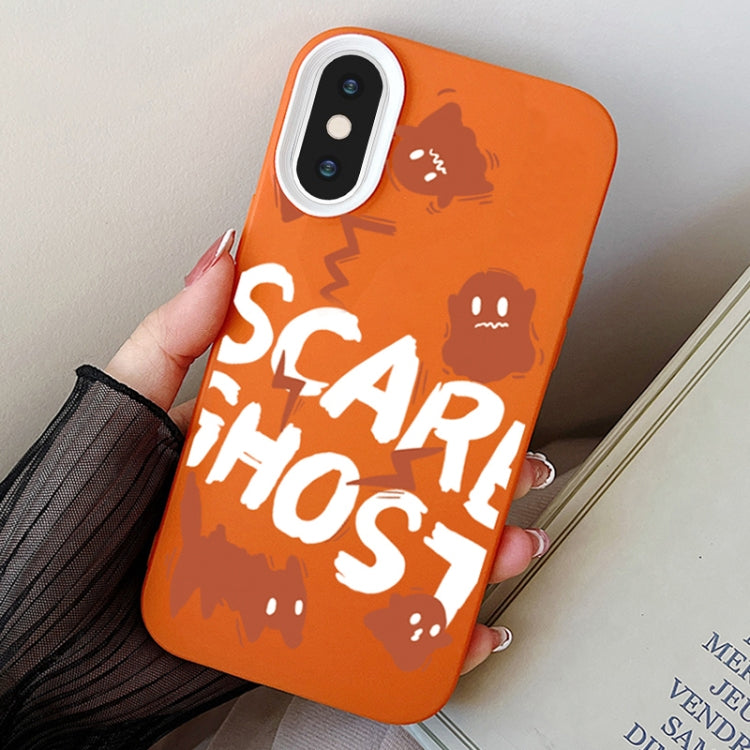 Scared Ghost PC Hybrid TPU Phone Case, For iPhone 11 Pro, For iPhone X / XS, For iPhone XR