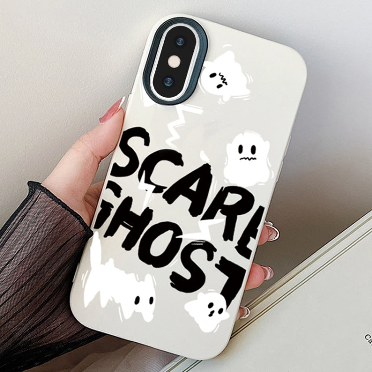 Scared Ghost PC Hybrid TPU Phone Case, For iPhone 11 Pro, For iPhone X / XS, For iPhone XR