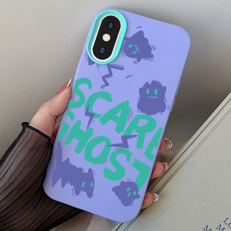 Scared Ghost PC Hybrid TPU Phone Case, For iPhone 11 Pro, For iPhone X / XS, For iPhone XR