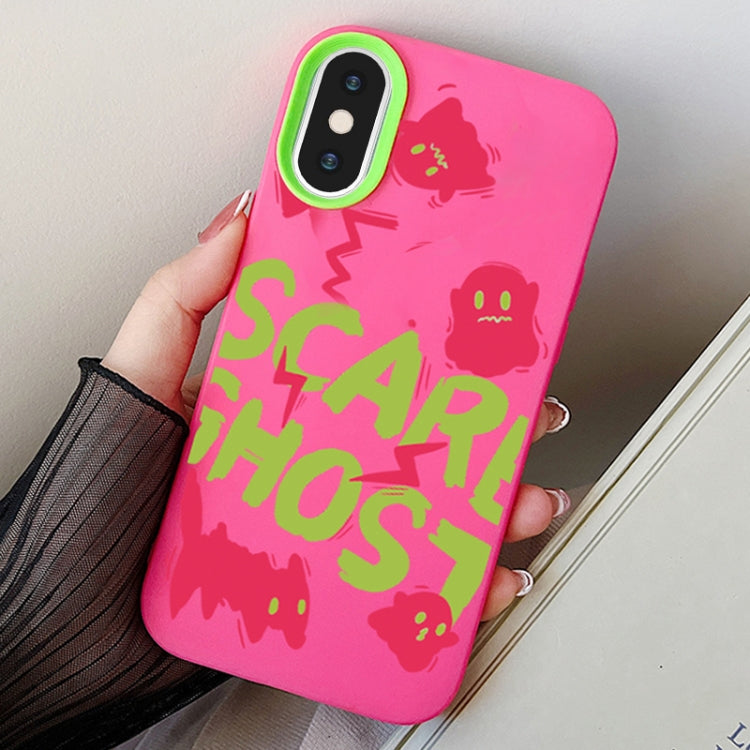 Scared Ghost PC Hybrid TPU Phone Case, For iPhone XS Max, For iPhone 7 Plus / 8 Plus
