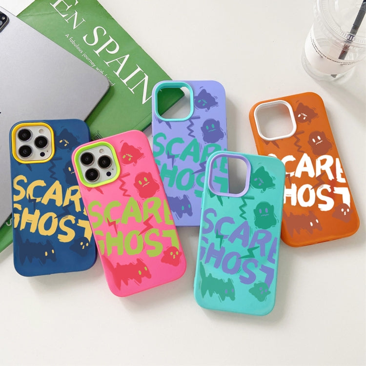 Scared Ghost PC Hybrid TPU Phone Case, For iPhone 15 Pro Max, For iPhone 15 Pro, For iPhone 15 Plus