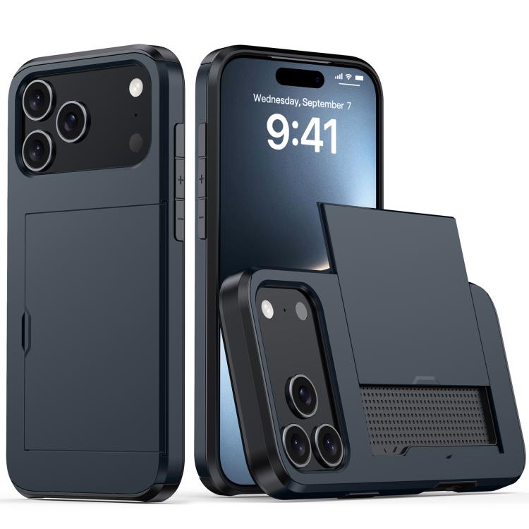 Shockproof Armor Phone Case with Card Slot, For iPhone 16 Pro Max, For iPhone 16 Pro