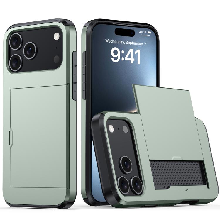 Shockproof Armor Phone Case with Card Slot, For iPhone 16 Pro Max, For iPhone 16 Pro