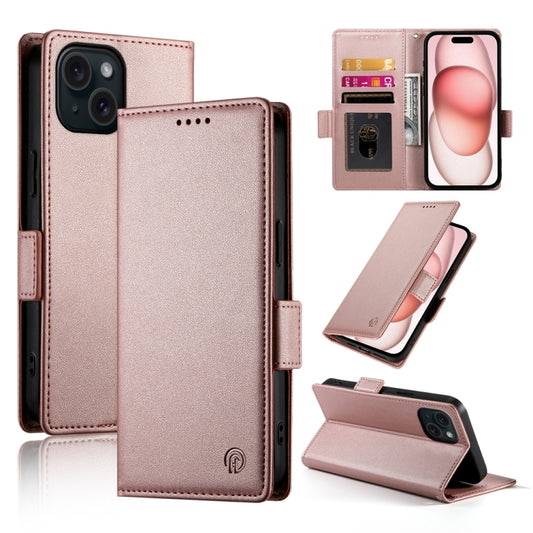 Side Buckle Magnetic Frosted Leather Phone Case, For iPhone 15, For iPhone 14 Plus, For iPhone 14