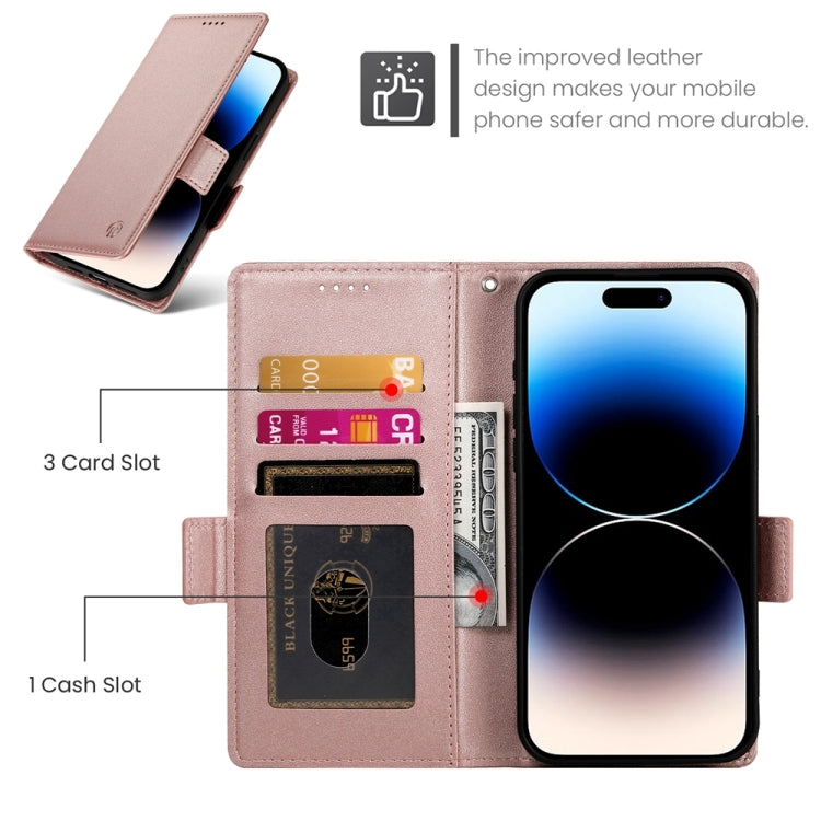 Side Buckle Magnetic Frosted Leather Phone Case, For iPhone 14 Pro, For iPhone 14 Pro Max, For iPhone SE 2022 / SE 2020 / 8