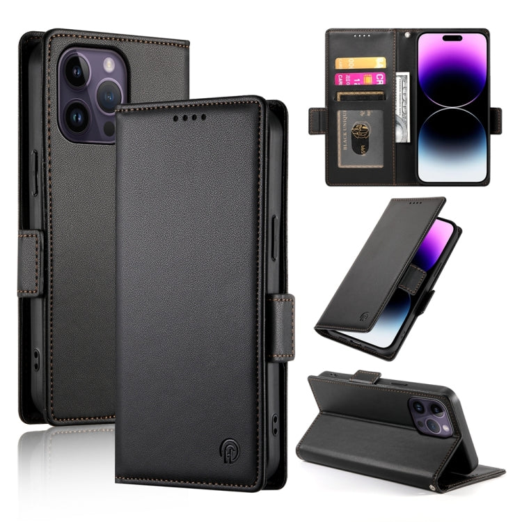 Side Buckle Magnetic Frosted Leather Phone Case, For iPhone 14 Pro, For iPhone 14 Pro Max, For iPhone SE 2022 / SE 2020 / 8