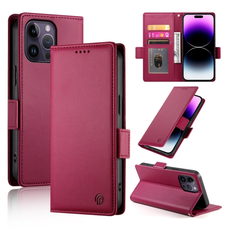 Side Buckle Magnetic Frosted Leather Phone Case, For iPhone 14 Pro, For iPhone 14 Pro Max, For iPhone SE 2022 / SE 2020 / 8