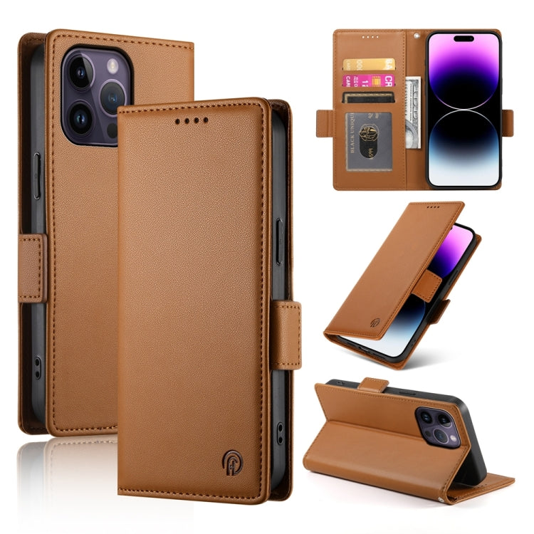 Side Buckle Magnetic Frosted Leather Phone Case, For iPhone 14 Pro, For iPhone 14 Pro Max, For iPhone SE 2022 / SE 2020 / 8