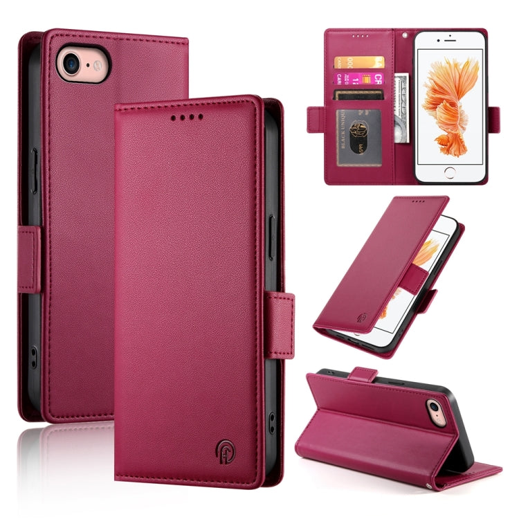 Side Buckle Magnetic Frosted Leather Phone Case, For iPhone 14 Pro, For iPhone 14 Pro Max, For iPhone SE 2022 / SE 2020 / 8