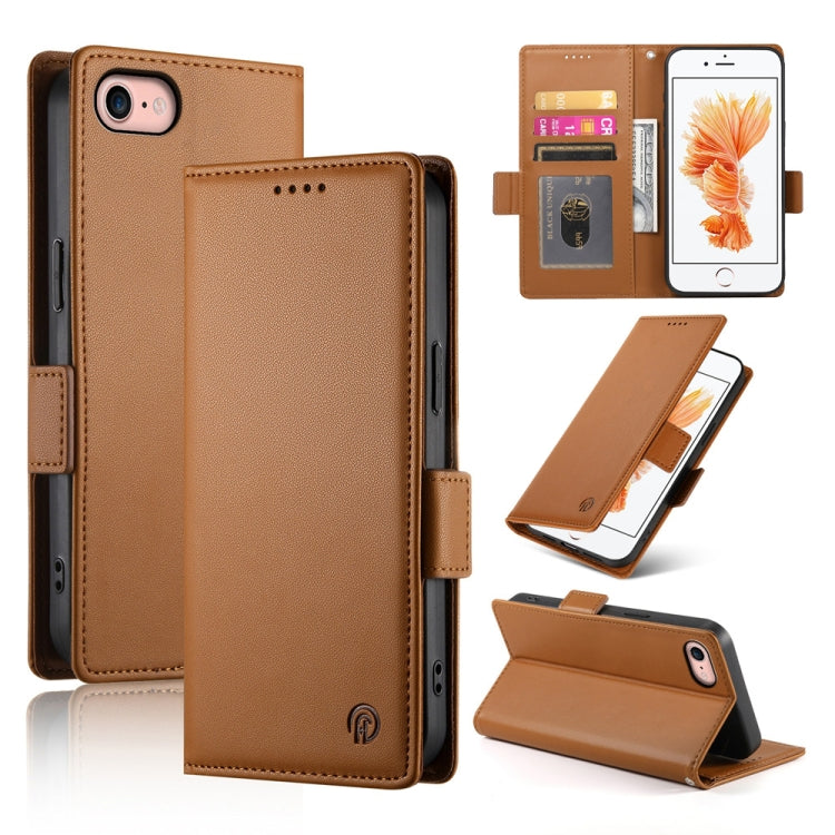 Side Buckle Magnetic Frosted Leather Phone Case, For iPhone 14 Pro, For iPhone 14 Pro Max, For iPhone SE 2022 / SE 2020 / 8