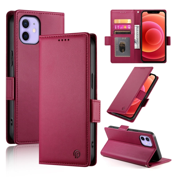 Side Buckle Magnetic Frosted Leather Phone Case, For iPhone 13 mini, For iPhone 12 / 12 Pro, For iPhone 12 Pro Max