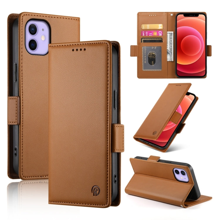 Side Buckle Magnetic Frosted Leather Phone Case, For iPhone 13 mini, For iPhone 12 / 12 Pro, For iPhone 12 Pro Max