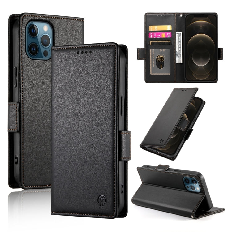 Side Buckle Magnetic Frosted Leather Phone Case, For iPhone 13 mini, For iPhone 12 / 12 Pro, For iPhone 12 Pro Max