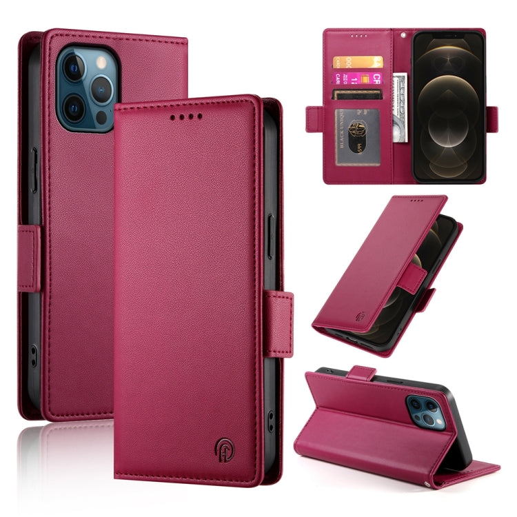 Side Buckle Magnetic Frosted Leather Phone Case, For iPhone 13 mini, For iPhone 12 / 12 Pro, For iPhone 12 Pro Max