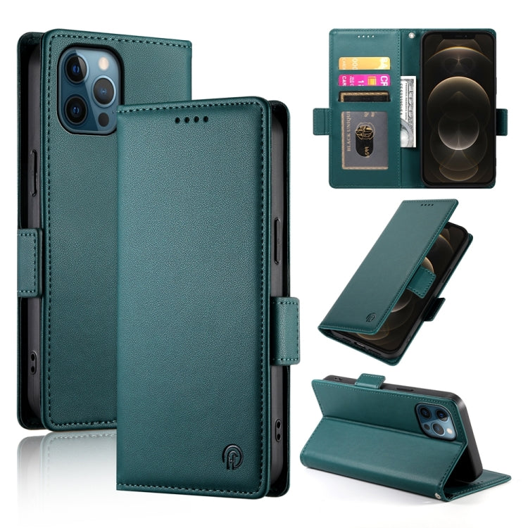 Side Buckle Magnetic Frosted Leather Phone Case, For iPhone 13 mini, For iPhone 12 / 12 Pro, For iPhone 12 Pro Max