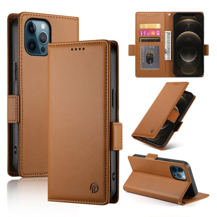 Side Buckle Magnetic Frosted Leather Phone Case, For iPhone 13 mini, For iPhone 12 / 12 Pro, For iPhone 12 Pro Max