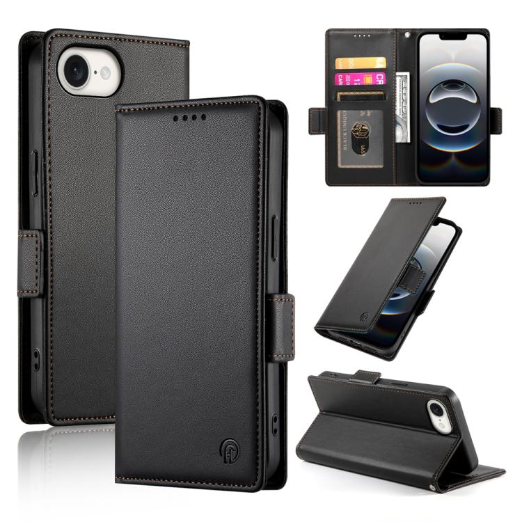 Side Buckle Magnetic Frosted Leather Phone Case, For iPhone 17e / 16e, For iPhone 17 Pro Max, For iPhone 17 Pro
