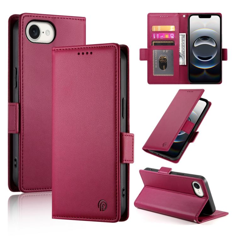 Side Buckle Magnetic Frosted Leather Phone Case, For iPhone 17e / 16e, For iPhone 17 Pro Max, For iPhone 17 Pro