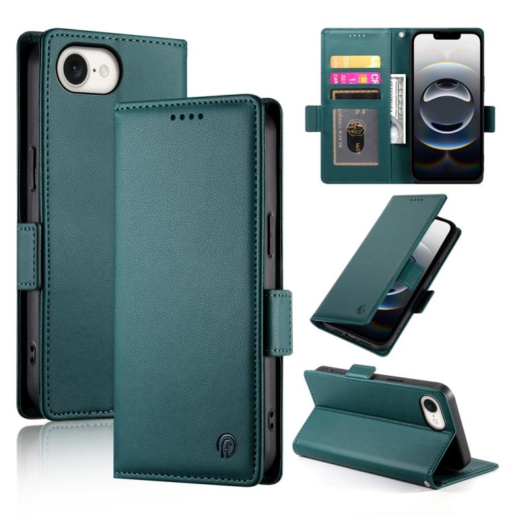 Side Buckle Magnetic Frosted Leather Phone Case, For iPhone 17e / 16e, For iPhone 17 Pro Max, For iPhone 17 Pro