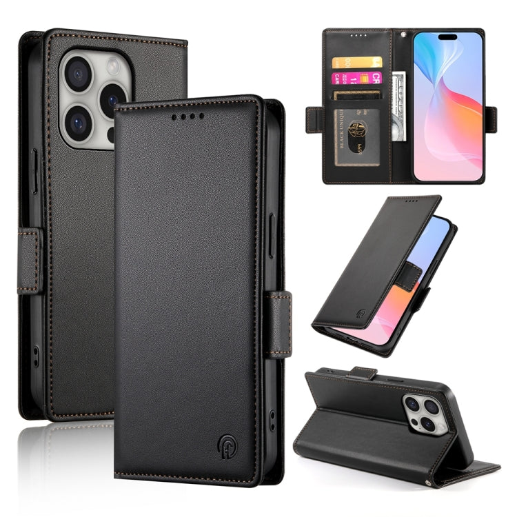 Side Buckle Magnetic Frosted Leather Phone Case, For iPhone 16 Pro, For iPhone 16 Plus, For iPhone 16