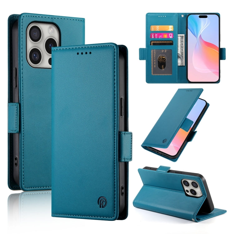 Side Buckle Magnetic Frosted Leather Phone Case, For iPhone 16 Pro, For iPhone 16 Plus, For iPhone 16