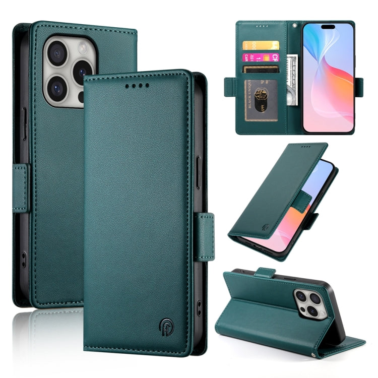 Side Buckle Magnetic Frosted Leather Phone Case, For iPhone 16 Pro, For iPhone 16 Plus, For iPhone 16