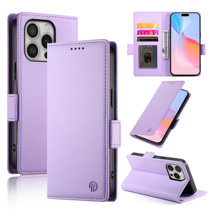 Side Buckle Magnetic Frosted Leather Phone Case, For iPhone 16 Pro, For iPhone 16 Plus, For iPhone 16