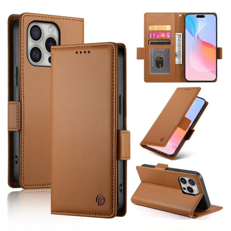Side Buckle Magnetic Frosted Leather Phone Case, For iPhone 16 Pro, For iPhone 16 Plus, For iPhone 16