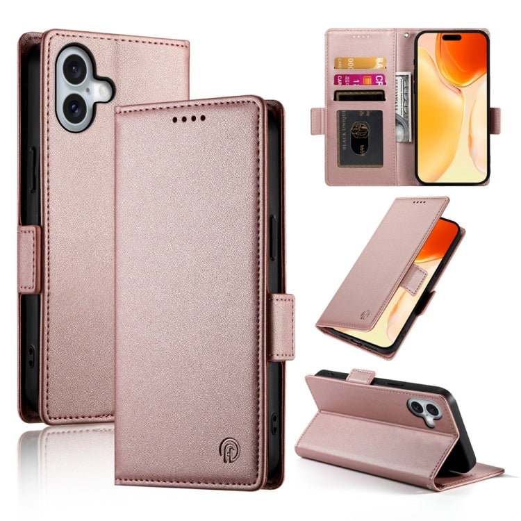 Side Buckle Magnetic Frosted Leather Phone Case, For iPhone 16 Pro, For iPhone 16 Plus, For iPhone 16