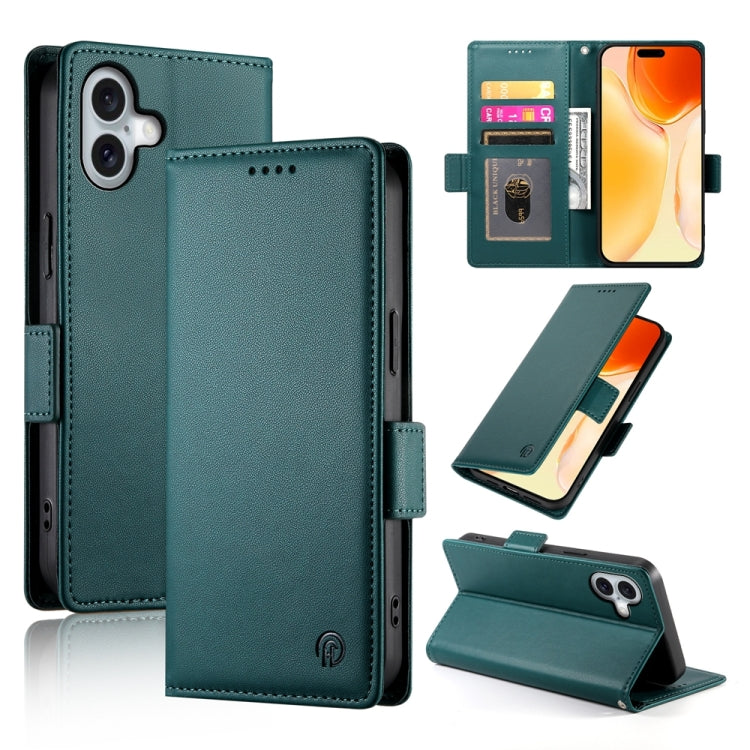 Side Buckle Magnetic Frosted Leather Phone Case, For iPhone 16 Pro, For iPhone 16 Plus, For iPhone 16