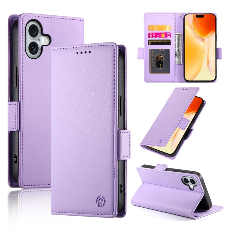 Side Buckle Magnetic Frosted Leather Phone Case, For iPhone 16 Pro, For iPhone 16 Plus, For iPhone 16
