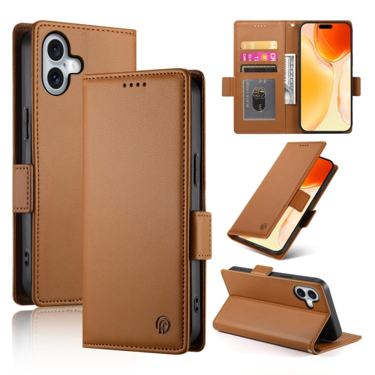 Side Buckle Magnetic Frosted Leather Phone Case, For iPhone 16 Pro, For iPhone 16 Plus, For iPhone 16