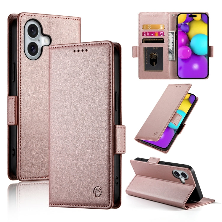 Side Buckle Magnetic Frosted Leather Phone Case, For iPhone 16 Pro, For iPhone 16 Plus, For iPhone 16